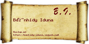 Bánhidy Iduna névjegykártya